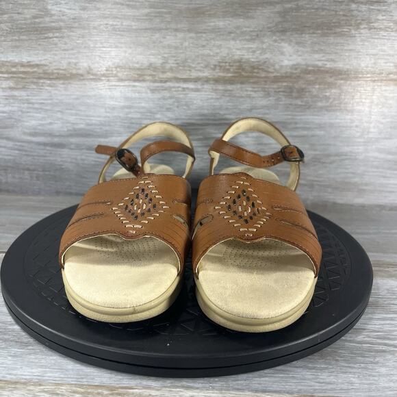 SAS Women’s Huarache Brown Leather Adjustable Sandals Size 10 S - Picture 2 of 9